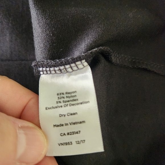 Talbots Embroidered Flounce-Sleeve Shift Dress Black & White, sz 16 - Picture 9 of 11